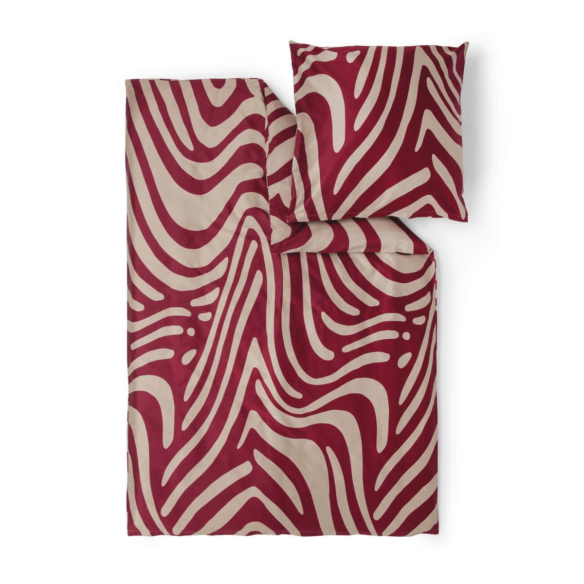 BETTWÄSCHE Makosatin 155/220 cm  - Bordeaux/Beige, Basics, Textil (155/220cm) - S. Oliver