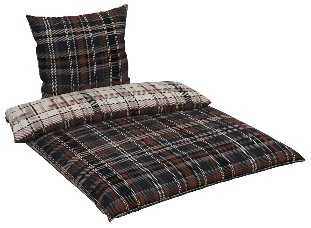 WENDEBETTWÄSCHE Flanell 135/200 cm  - Braun, Textil (135/200cm) - Novel