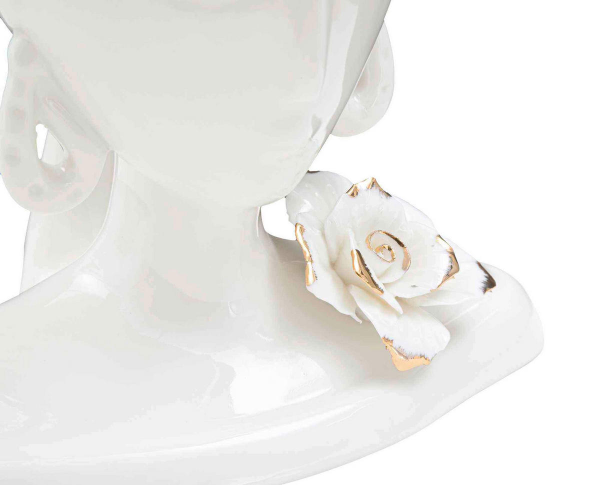 Vase Woman Young  - Goldfarben/Weiß, Basics, Keramik (21,7/21/14cm)