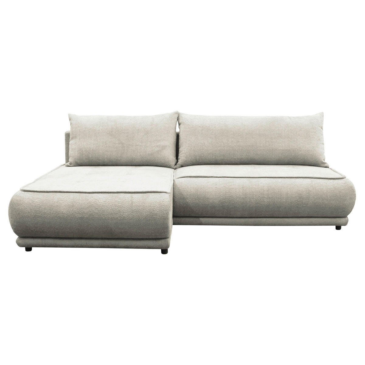 ECKSOFA PAROS Creme Bouclé  - Creme/Schwarz, Design, Kunststoff/Textil (179/277cm) - MID.YOU