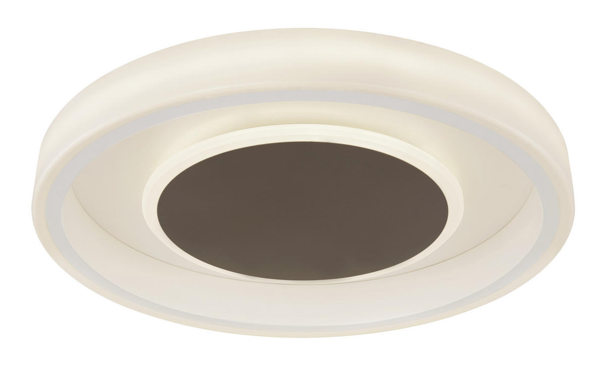 LED-DECKENLEUCHTE 50/9 cm   - Opal/Braun, KONVENTIONELL, Kunststoff/Metall (50/9cm) - Globo