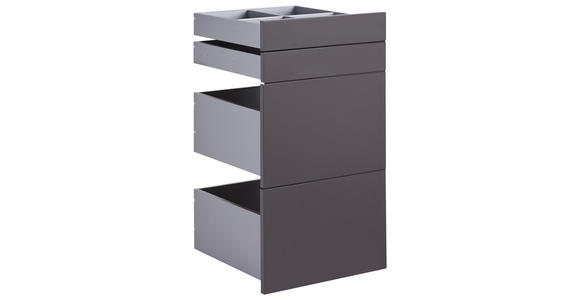 SCHUBLADENSET 45,3/83/46,8 cm   - Anthrazit Hochglanz, KONVENTIONELL, Holzwerkstoff (45,3/83/46,8cm) - Hom`in