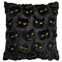 KISSENBEZUG CAT 45/45 cm  - Schwarz, Design, Textil (45/45cm) - Esposa