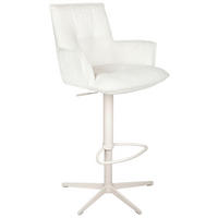 TABURET DE BAR in metal, textil crem  - crem, Design, metal/textil (56/103-120/55cm) - Niels Andersson