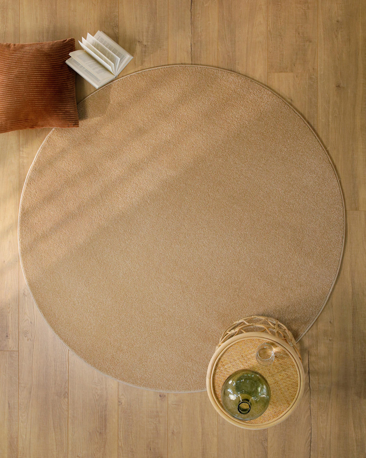 WEBTEPPICH  Wohnzimmer 160 cm Vegas Sandfarben rund  - Sandfarben, Basics, Textil (160cm) - Esprit