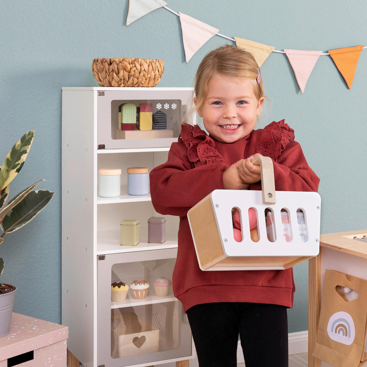 KAUFLADENZUBEHÖR CARUM  - Basics, Holz/Textil (23,7/16,9/21,3cm) - MUSTERKIND