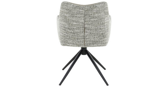 ARMLEHNSTUHL  Sitzfläche 360° drehbar, automatische Rückholfunktion Webstoff Echtleder  - Hellbraun/Schwarz, MODERN, Leder/Textil (57/86,5/61,5cm) - Novel