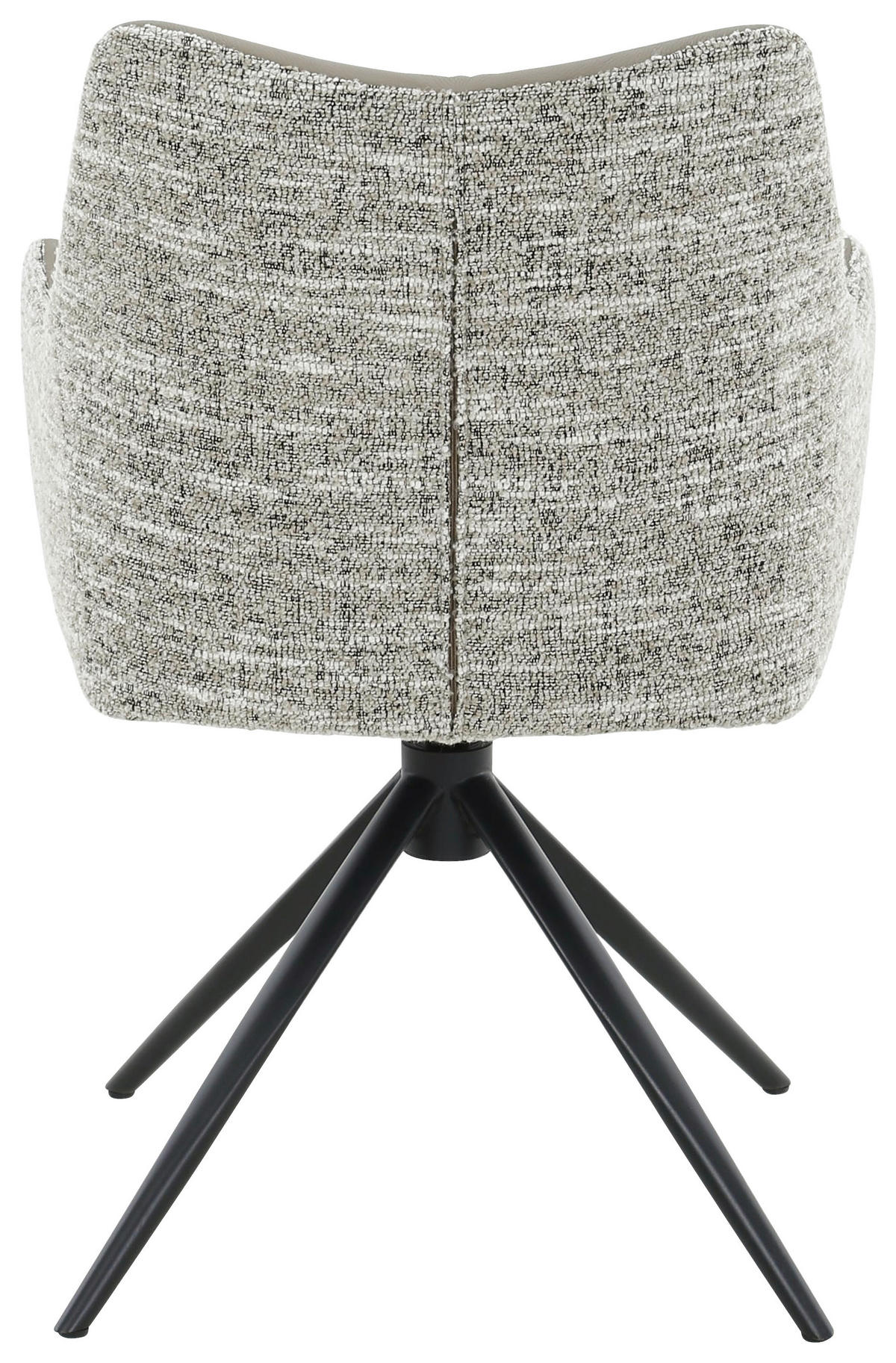 ARMLEHNSTUHL  Sitzfläche 360° drehbar, automatische Rückholfunktion Webstoff Echtleder  - Hellbraun/Schwarz, MODERN, Leder/Textil (57/86,5/61,5cm) - Novel