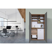 SCHRANKKÜCHE   in Grau, Eichefarben  - Edelstahlfarben/Eichefarben, KONVENTIONELL, Holzwerkstoff/Metall (104/193/67cm) - Respekta