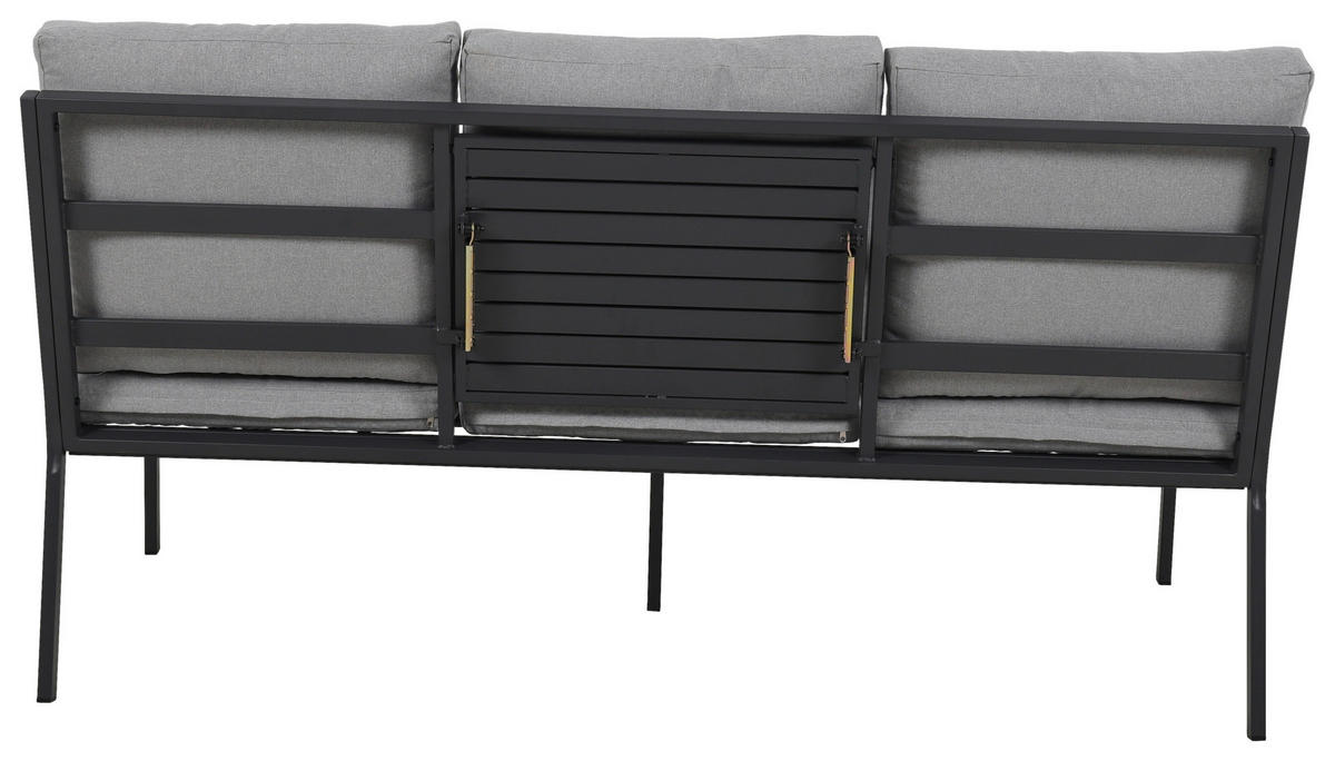 GARTENSET Webstoff Eisen  - Grau, Design, Textil/Metall (165/77/84cm) - Ambia Garden