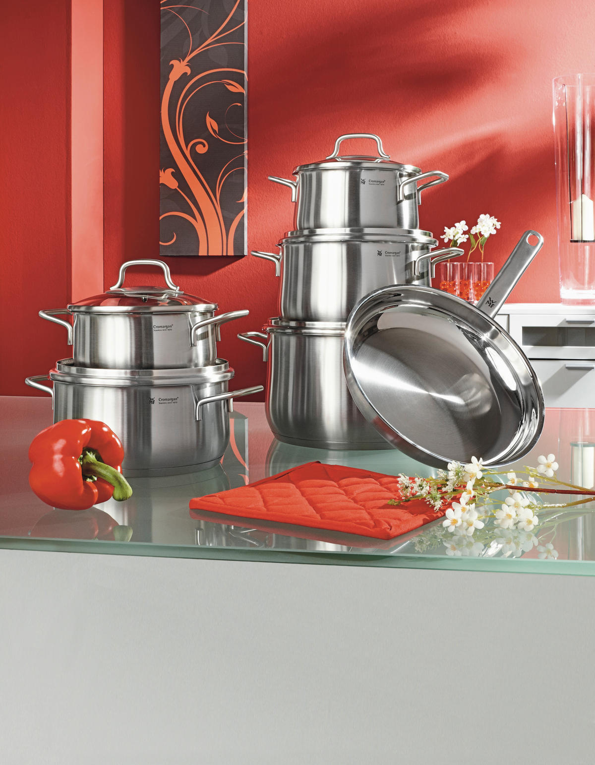 KOCHTOPFSET Brilliant 6-teilig  - Klar/Edelstahlfarben, Design, Glas/Metall - WMF