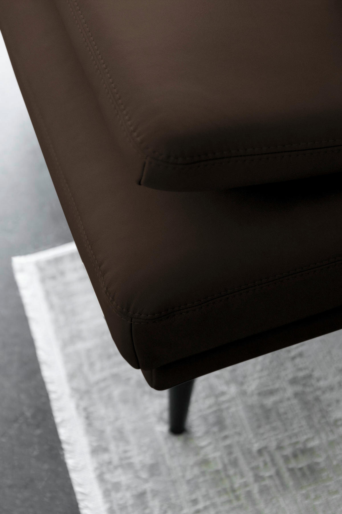 ECKSOFA JOOP! STUDIO in Echtleder Dunkelbraun  180/301 cm  - Dunkelbraun/Schwarz, KONVENTIONELL, Leder/Metall (180/301cm) - Joop!