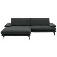 ECKSOFA in Velours Anthrazit  - Anthrazit/Schwarz, Design, Textil/Metall (184/284cm) - Dieter Knoll