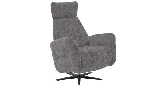 RELAXSESSEL in Textil Grau  - Schwarz/Grau, Design, Textil/Metall (82/113/90cm) - Dieter Knoll