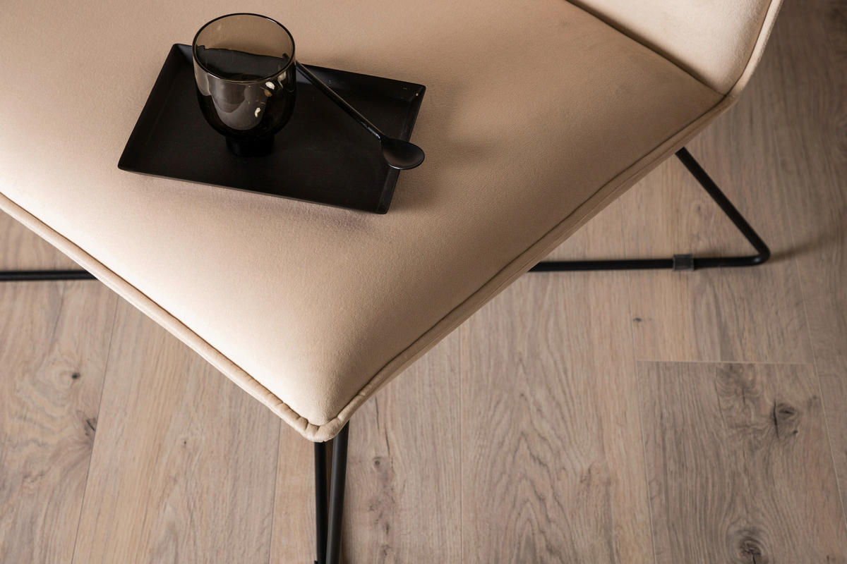 FÅTÖLJ i metall, plast, textil svart, vit  - vit/beige, Design, metall/textil (61,5/82,5/72cm) - Livetastic