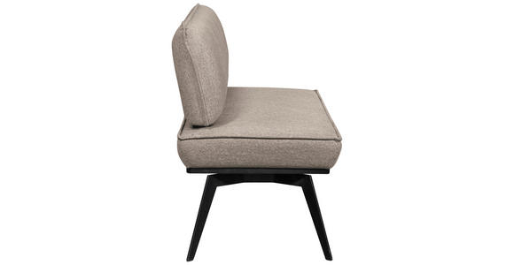 SITZBANK 153/90/65 cm Webstoff Schwarz, Taupe Buche massiv - Taupe/Schwarz, Basics, Holz/Textil (153/90/65cm) - Carryhome
