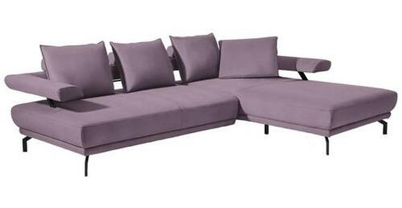 ECKSOFA in Mikrofaser Lila, Flieder 305/224 cm - Lila/Flieder, Design, Textil/Metall (305/224cm) - Dieter Knoll