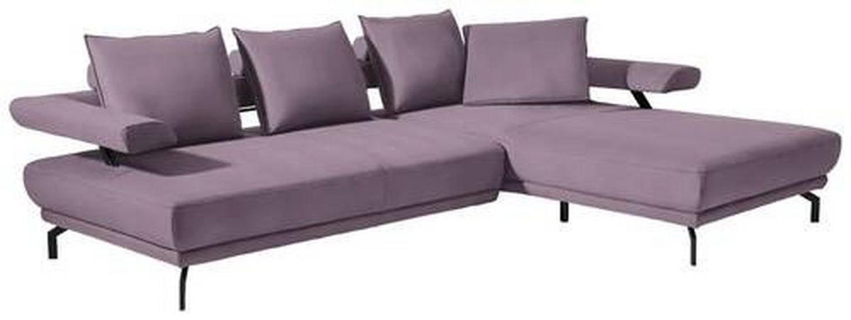 ECKSOFA in Mikrofaser Lila, Flieder  - Lila/Flieder, Design, Textil/Metall (305/224cm) - Dieter Knoll