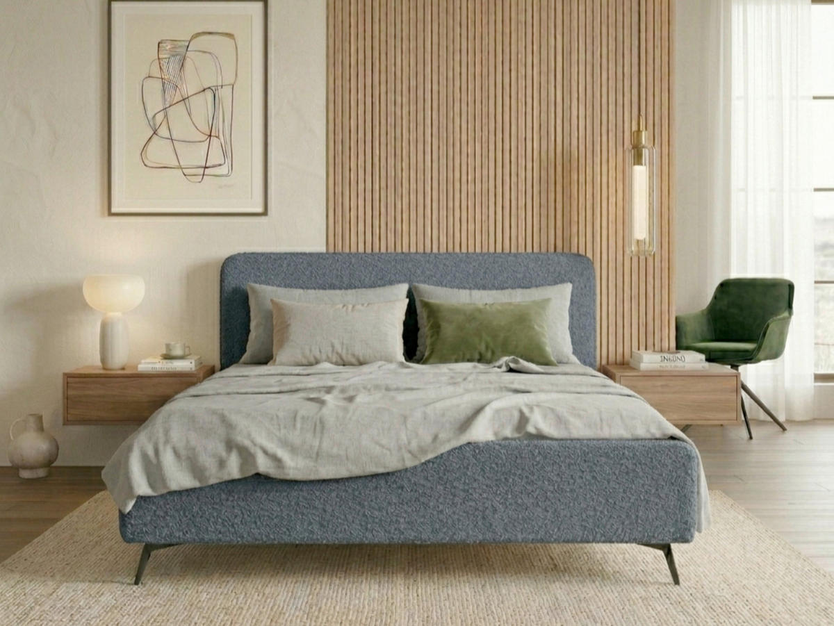 POLSTERBETT 200/200 cm,  in Dunkelgrau,  - Dunkelgrau/Schwarz, MODERN, Holz/Textil (200/200cm) - MID.YOU