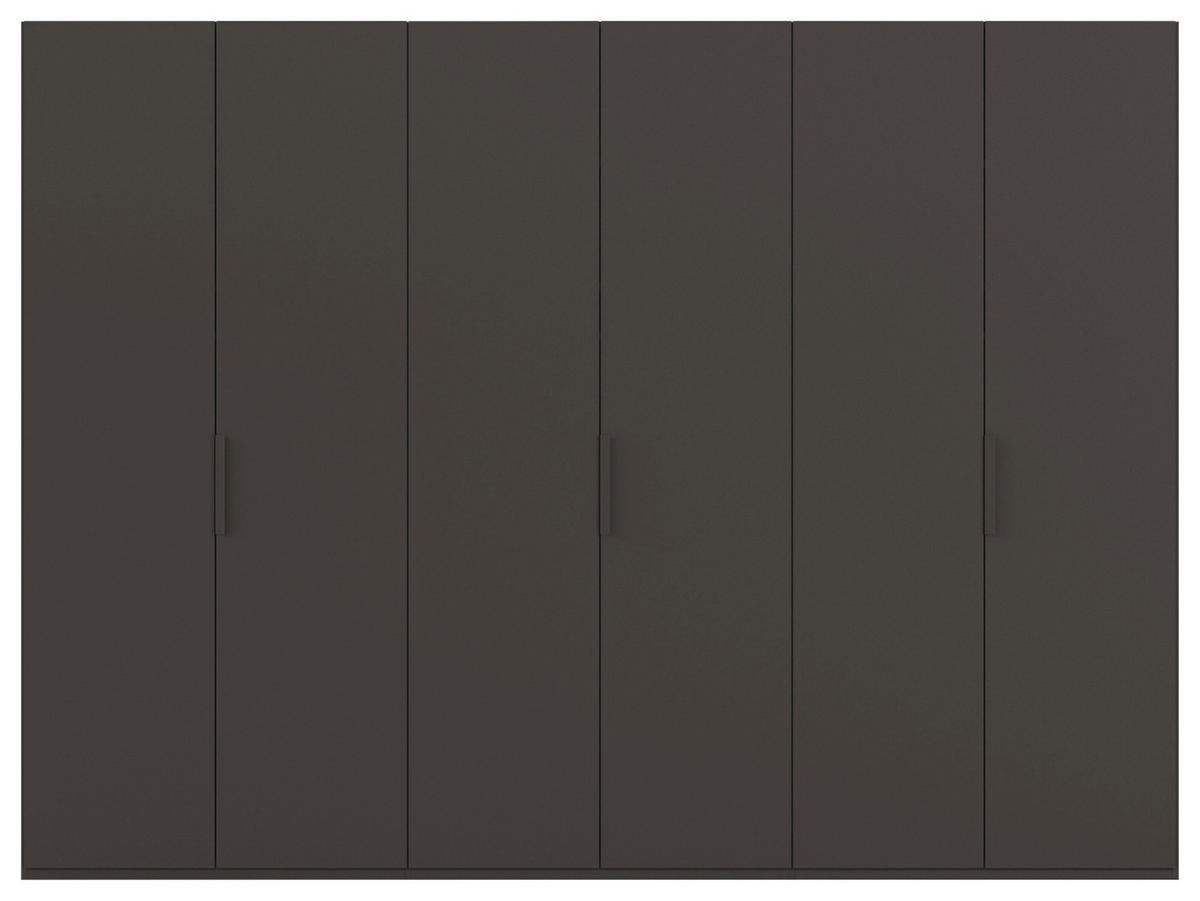 DREHTÜRENSCHRANK 301/235/61 cm,  in Graphitfarben, 6-türig  - Graphitfarben, Basics, Holzwerkstoff/Metall (301/235/61cm) - Novel
