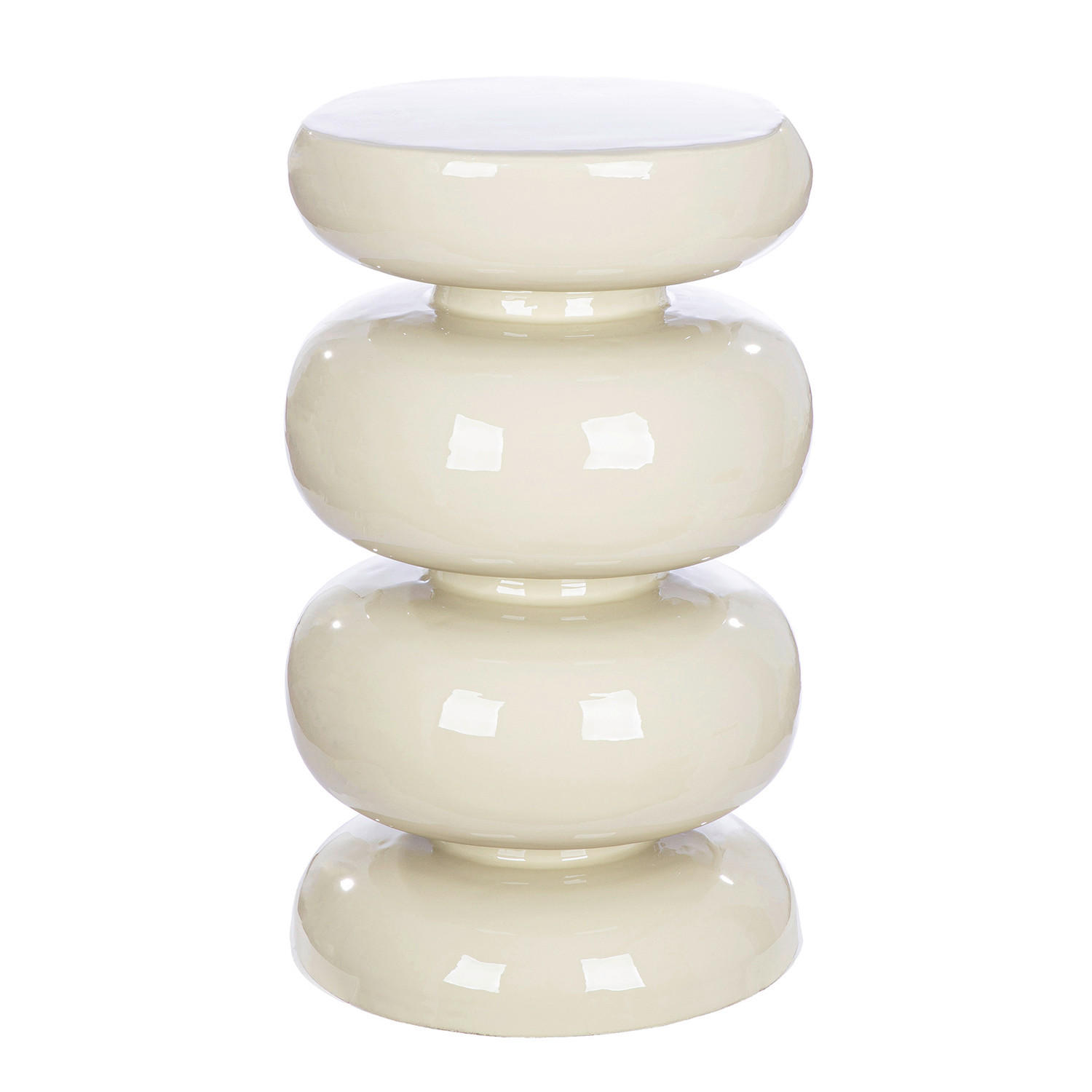 BEISTELLTISCH LILLE Creme rund  - Creme, Basics, Metall (29,5/48cm)