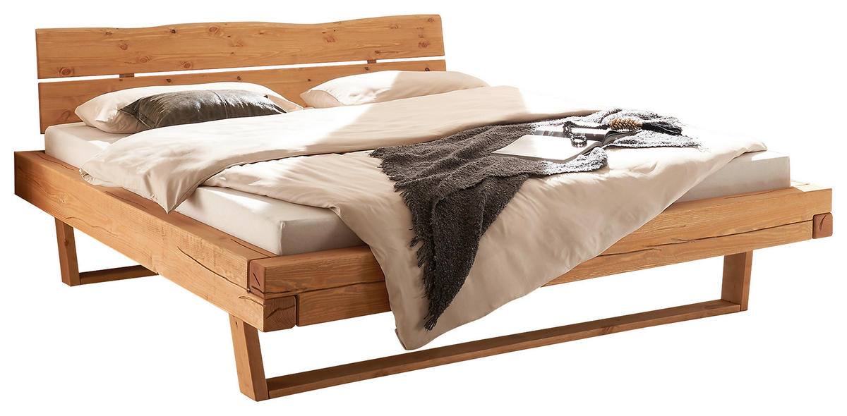 BALKENBETT 180/200 cm  in Eichefarben, Honig   - Eichefarben/Honig, MODERN, Holz (180/200cm) - Livetastic