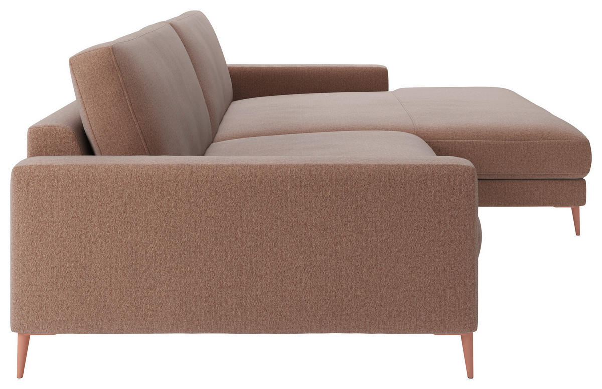 ECKSOFA  in Flachgewebe Hellrosa  272/190 cm  - Hellrosa/Rosa, Design, Textil/Metall (272/190cm) - Lomoco