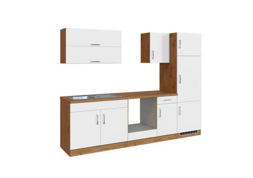 KÜCHENLEERBLOCK 270 cm in Weiß - Eichefarben/Weiß, MODERN (270cm) - Held