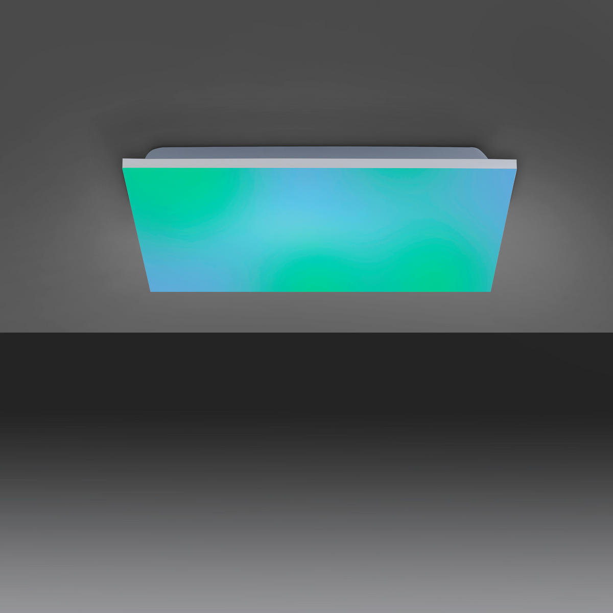 STROPNÉ LED SVIETIDLO, 45/45/6,1 cm - biela/hliníková, Basics, kov/plast (45/45/6,1cm)