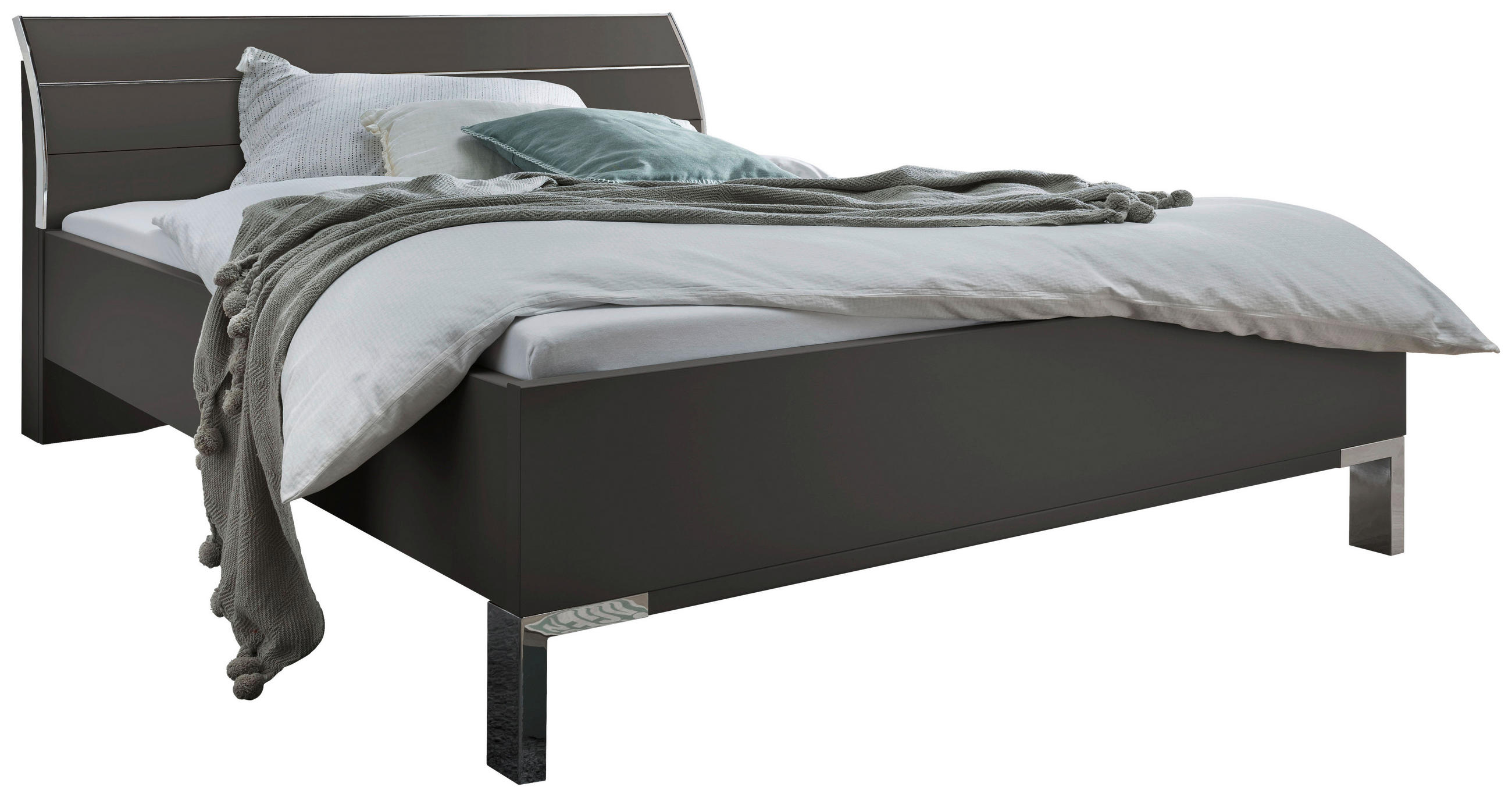 BETT 180/200 cm  in Dunkelgrau  - Dunkelgrau, KONVENTIONELL, Metall (180/200cm) - Venda