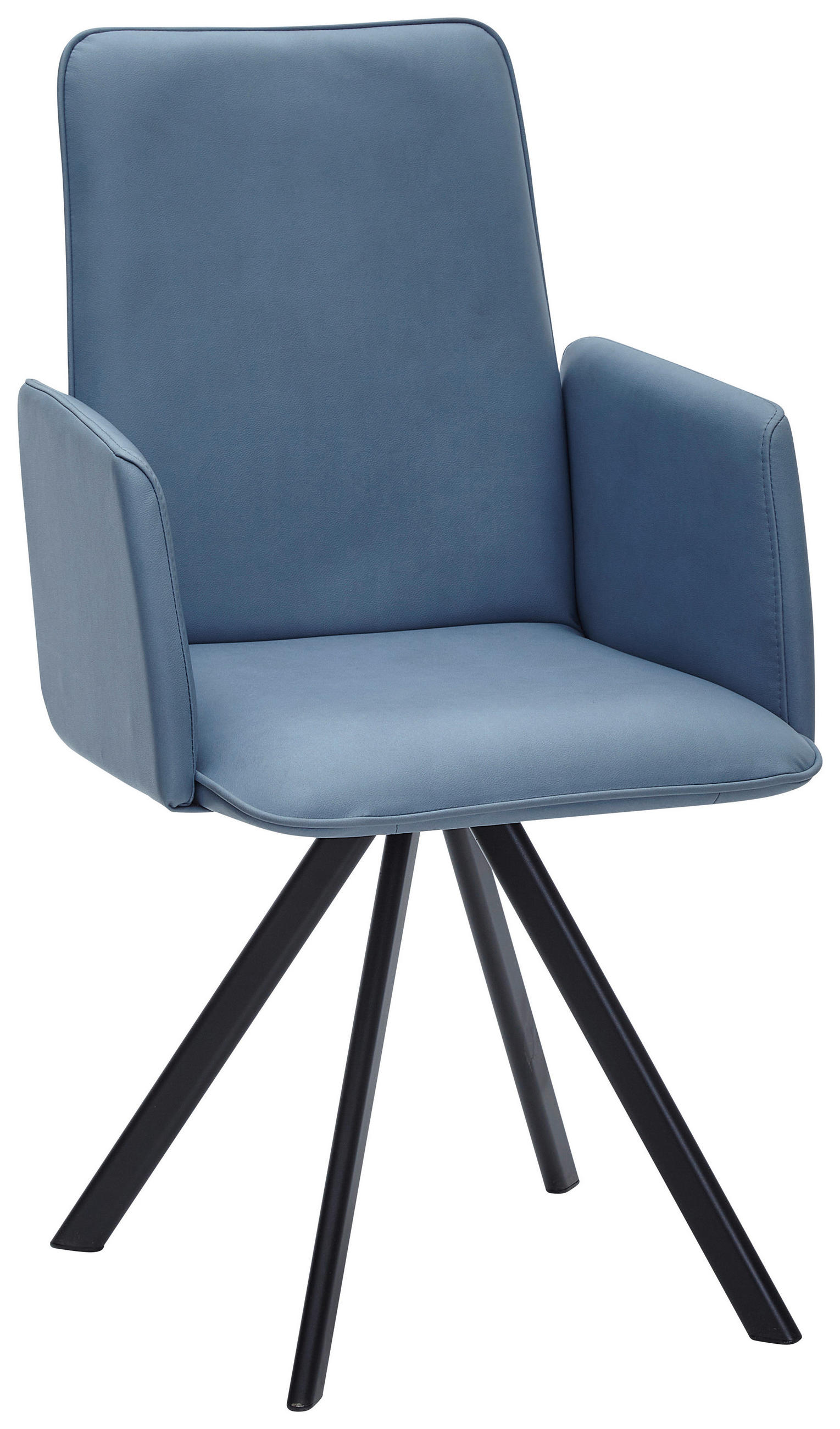 ARMLEHNSTUHL  in Eisen beschichtet  - Schwarz/Hellblau, Design, Textil/Metall (52/92/60cm) - Cantus