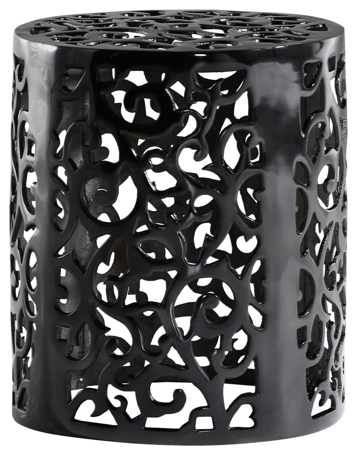 BEISTELLTISCH in Metall 37/37/44 cm  - Schwarz, Design, Metall (37/37/44cm)
