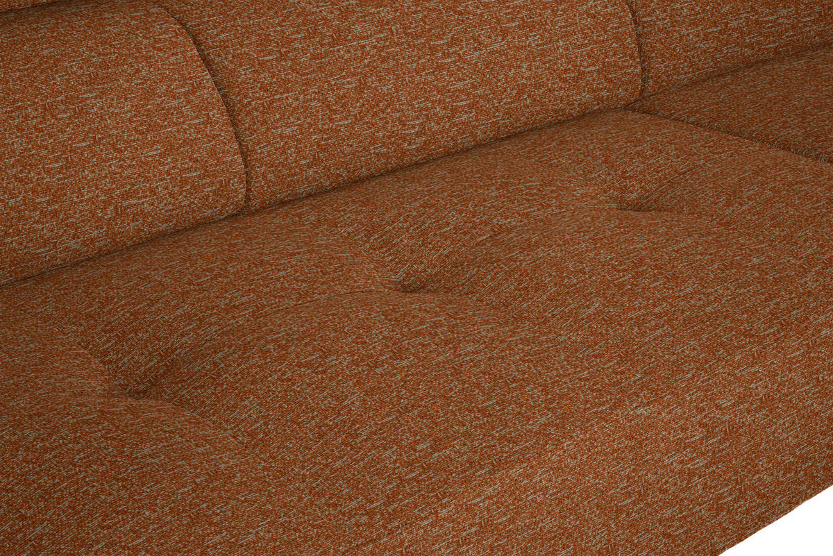 ECKSOFA in Struktur Rostfarben  280/205 cm  - Rostfarben/Schwarz, Design, Textil/Metall (280/205cm) - Xora