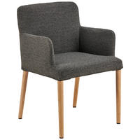 ŽIDLE S PODRUČKAMI, antracitová - přírodní barvy/antracitová, Design, dřevo/textil (56/83/60cm) - P & B