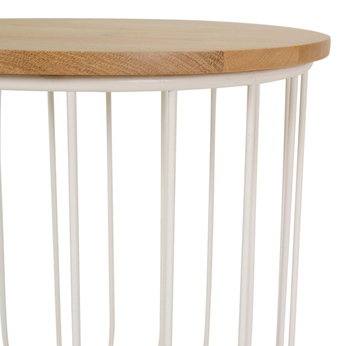 BEISTELLTISCH 45/45/45 cm Eiche massiv Eichefarben, Weiß rund  - Eichefarben/Weiß, Design, Holz/Metall (45/45/45cm) - Landscape