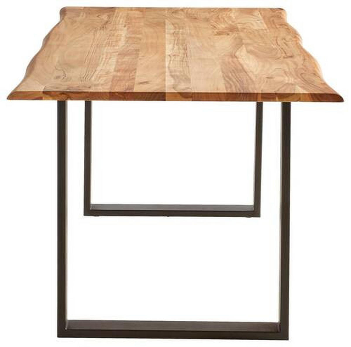 ESSTISCH Akazie vollmassiv rechteckig Schwarz, Akaziefarben  - Schwarz/Akaziefarben, Basics, Holz/Metall (160/90/76cm) - MID.YOU