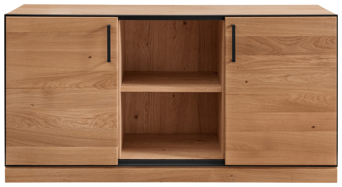 KOMMODE  in 120/66/42 cm  - Eichefarben/Schwarz, Natur, Holz/Metall (120/66/42cm) - Linea Natura