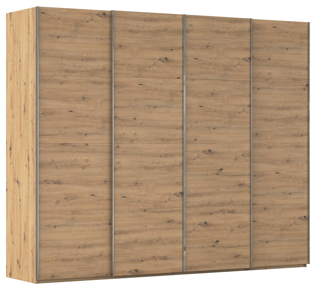 SCHWEBETÜRENSCHRANK 271/223/68 cm 4-türig Eiche Artisan  - Chromfarben/Eiche Artisan, Design, Holzwerkstoff/Metall (271/223/68cm) - Novel