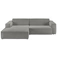 ECKSOFA in Feincord Grau  168/276 cm  - Schwarz/Grau, KONVENTIONELL, Kunststoff/Textil (168/276cm) - Hom`in