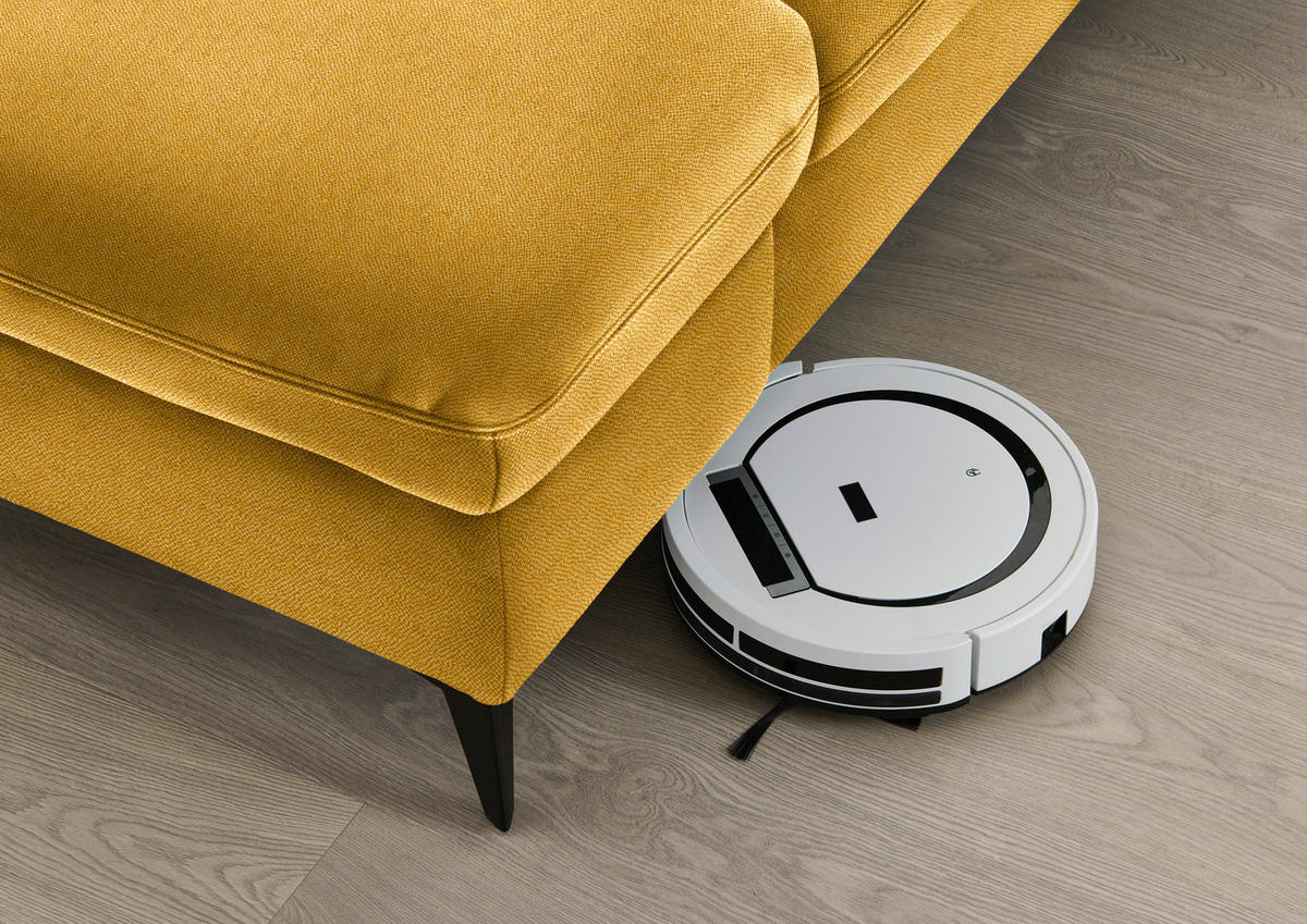 ECKSOFA  in Chenille Currygelb  288/198 cm  - Currygelb/Schwarz, Design, Textil/Metall (288/198cm) - Beldomo Style