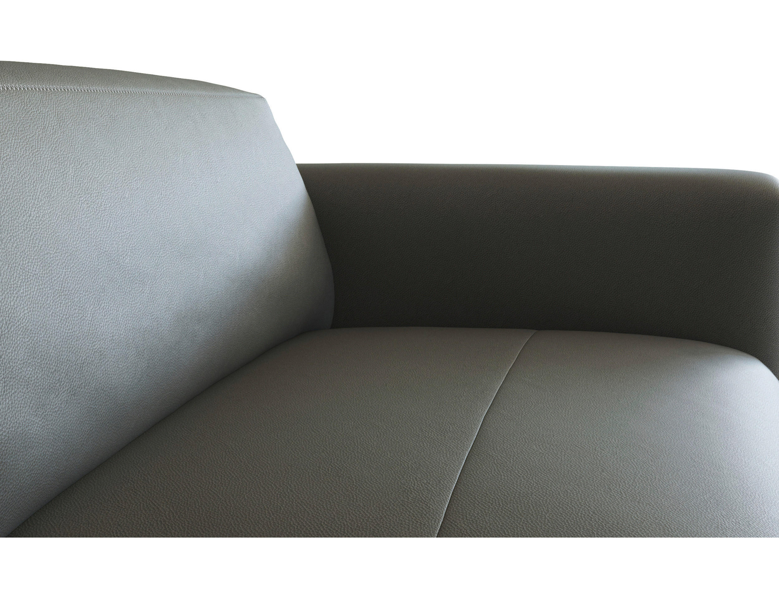 ECKSOFA Dunkelgrau Echtleder - Dunkelgrau/Schwarz, Design, Leder/Holz (171/252cm) - Livetastic
