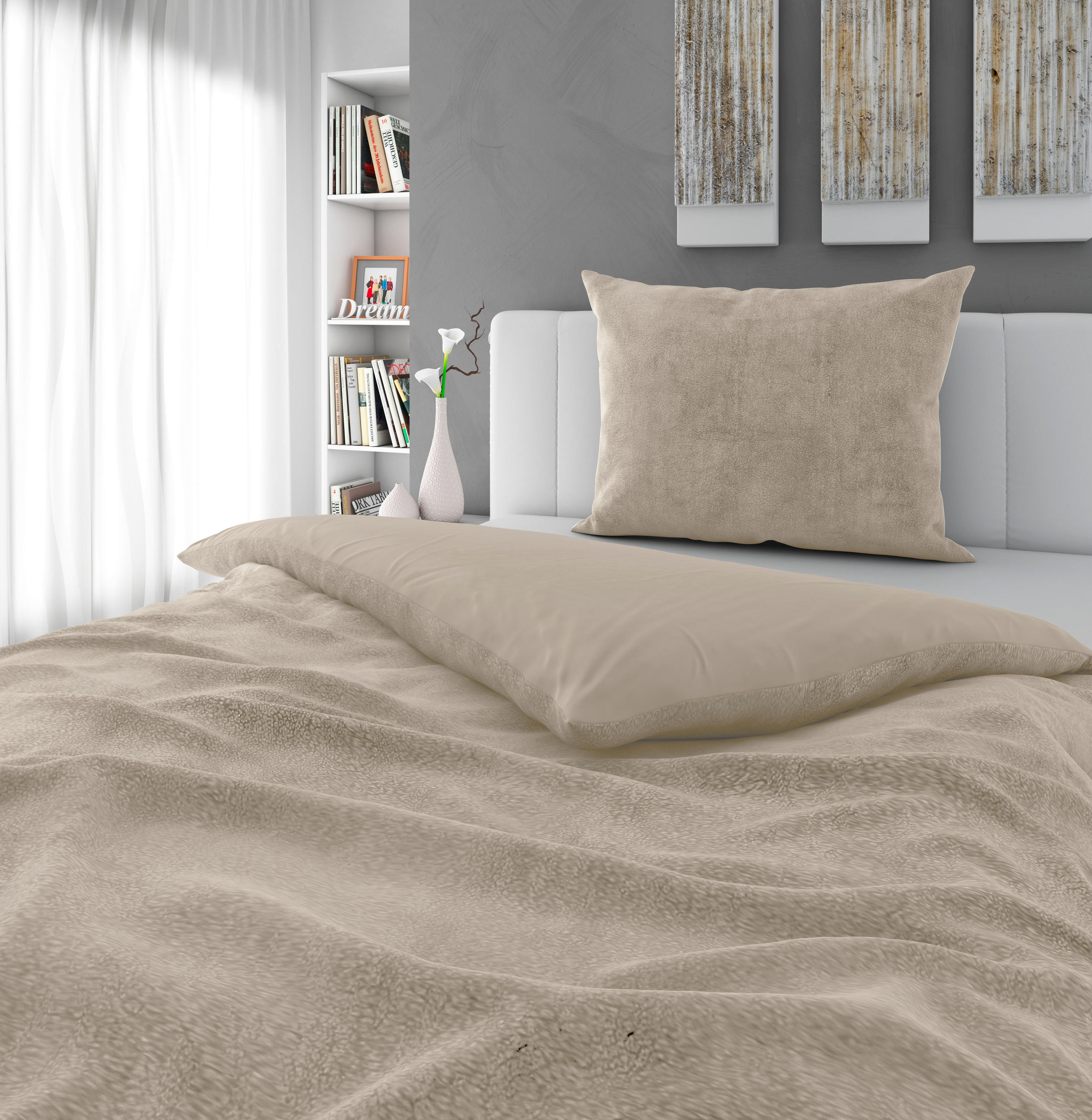 BETTWÄSCHE Samt, Teddystoff 140/200 cm  - Sandfarben, Basics, Textil (140/200cm) - Novel