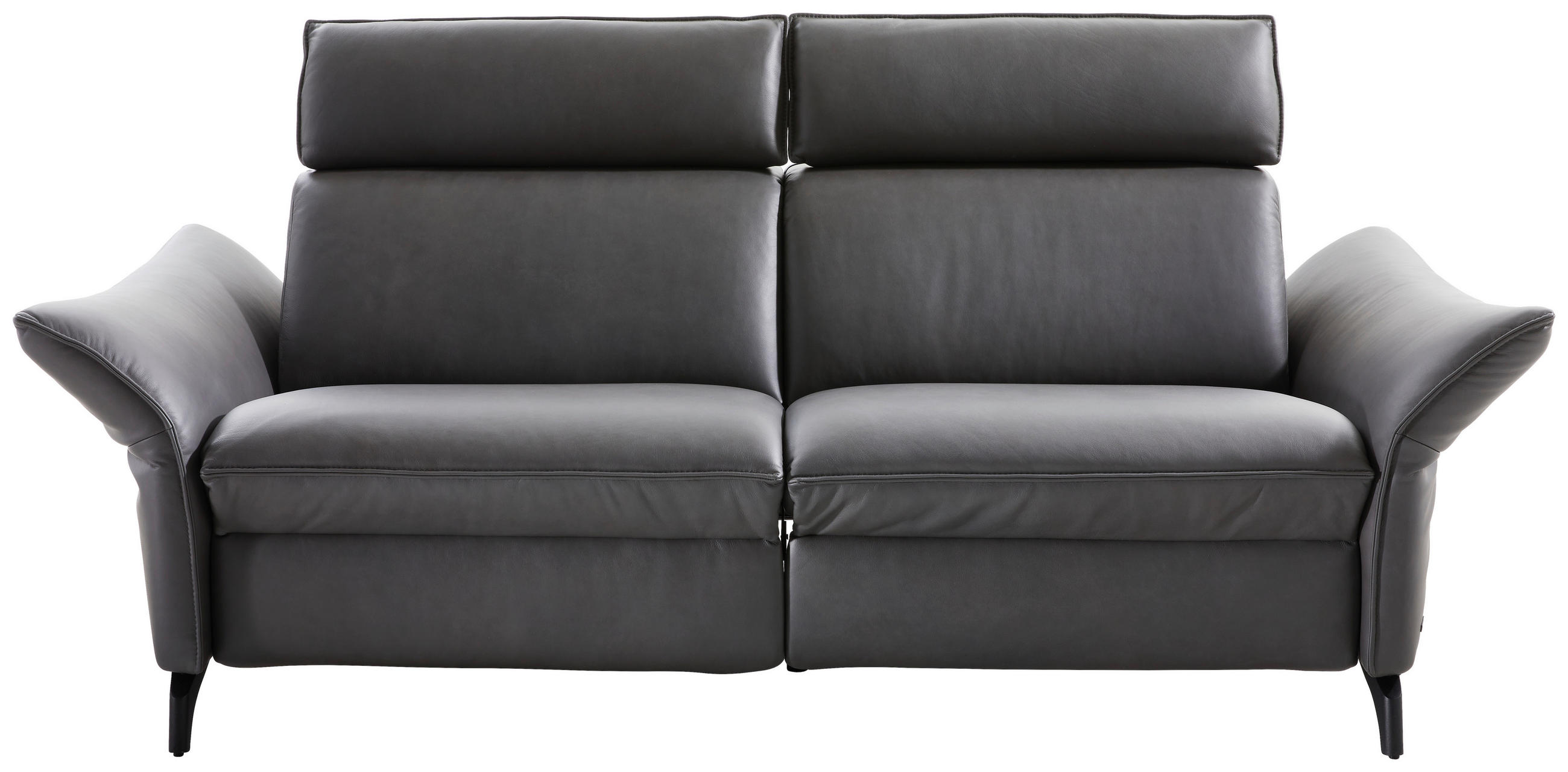 2,5-SITZER in Echtleder Dunkelgrau  - Dunkelgrau/Anthrazit, Design, Leder/Metall (194/92/95cm) - Himolla