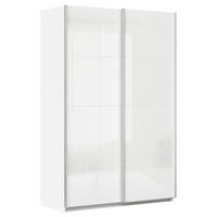 SCHWEBETÜRENSCHRANK  in Weiß  - Alufarben/Weiß, KONVENTIONELL, Glas/Holzwerkstoff (136/229/62cm) - Xora