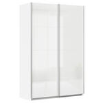 SCHWEBETÜRENSCHRANK  in Weiß  - Alufarben/Weiß, KONVENTIONELL, Glas/Holzwerkstoff (181/210/62cm) - Xora