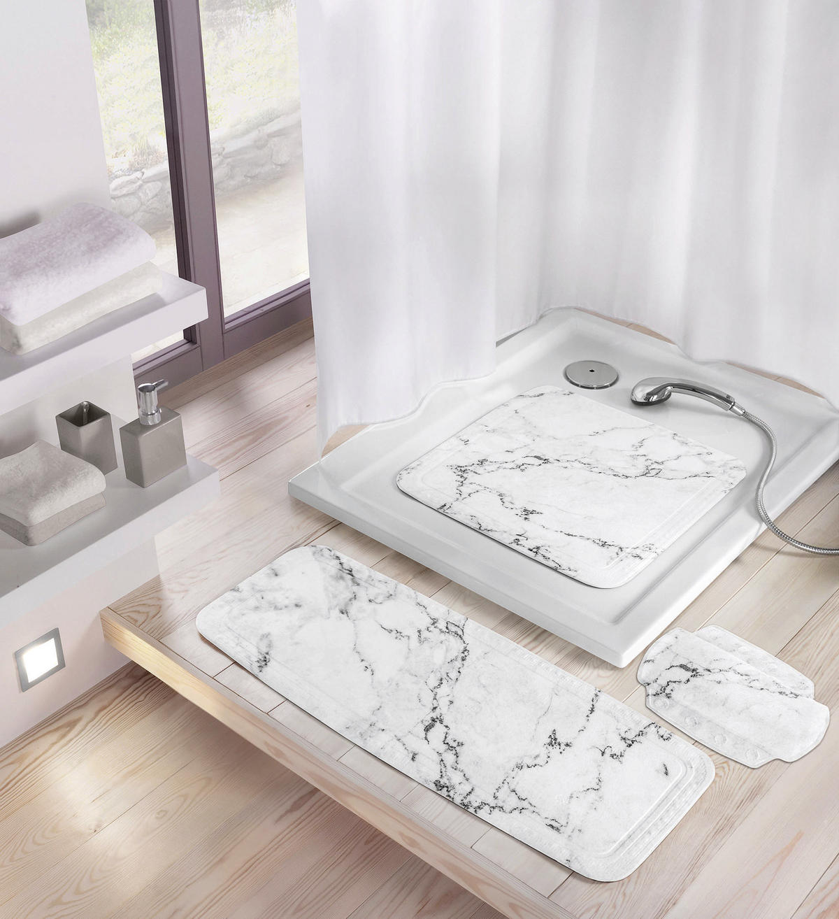 ULOŽAK ZA KADU  bijela  MARBLE  - bijela, Konvencionalno, plastika (36/92cm) - Kleine Wolke