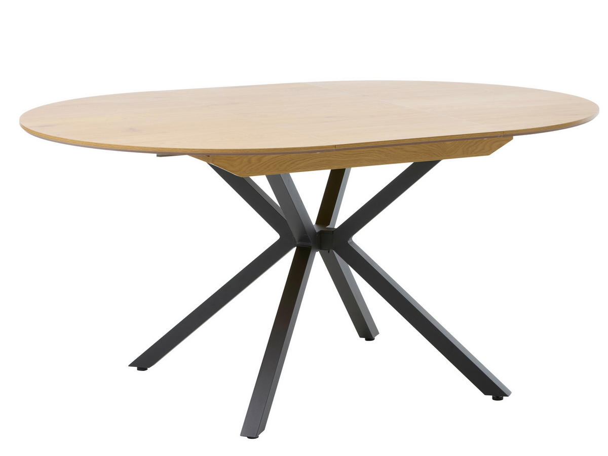 ESSTISCH in Holzwerkstoff 120/120/75 cm  - Eichefarben/Schwarz, MODERN, Holzwerkstoff/Metall (120/120/75cm) - Livetastic