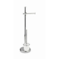 WC-BÜRSTENGARNITUR in Metall  Kunststoff   - Chromfarben/Weiß, Basics, Kunststoff/Metall (25/74,5/19cm) - Sadena