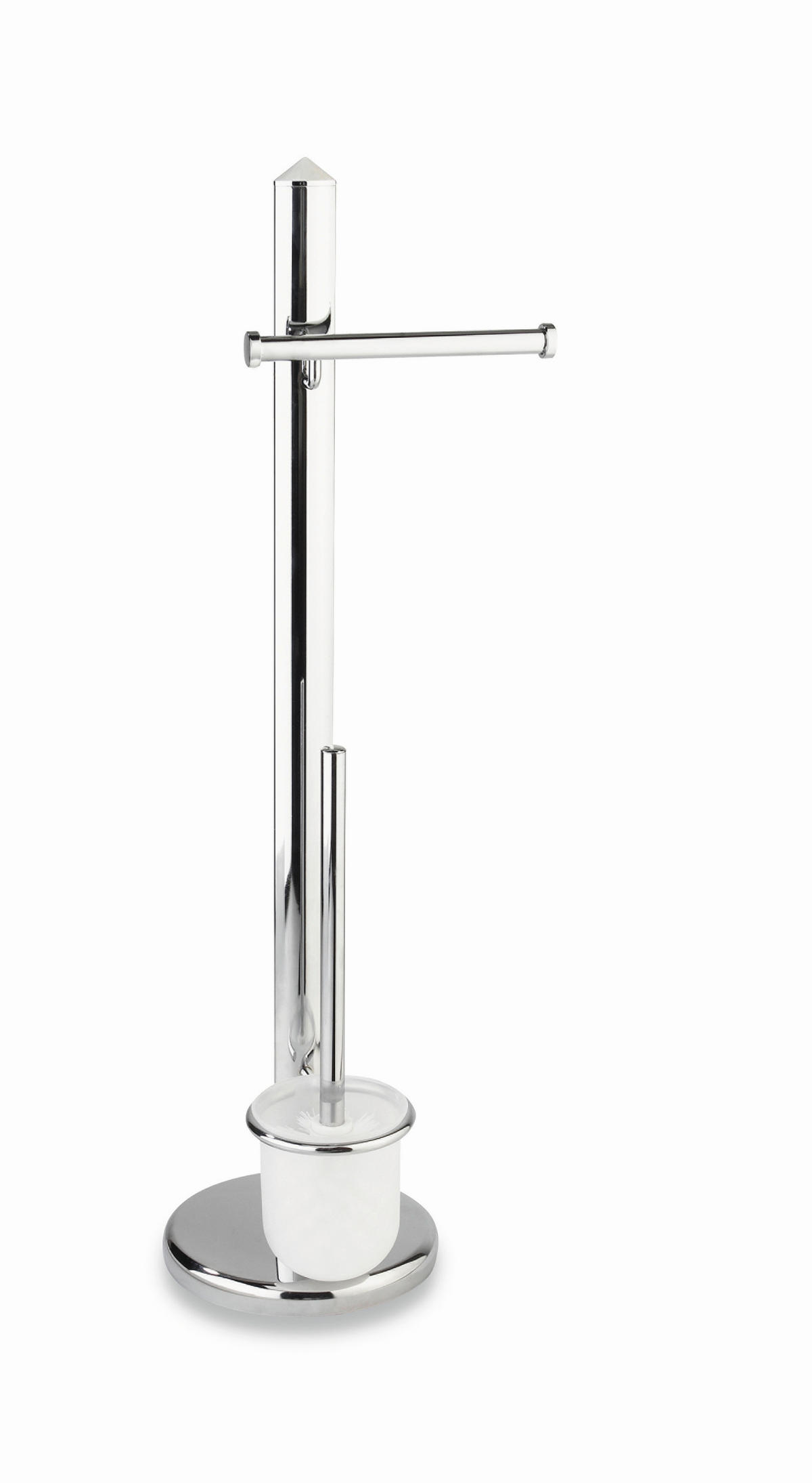 WC-BÜRSTENGARNITUR in Metall  Kunststoff   - Chromfarben/Weiß, Basics, Kunststoff/Metall (25/74,5/19cm) - Sadena