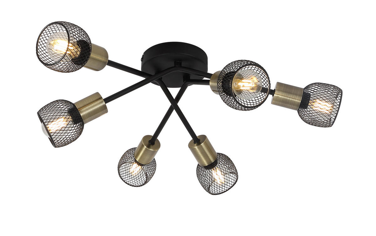 STROPNÍ SVÍTIDLO, 60/18 cm  - černá, Basics, kov (60/18cm) - Globo